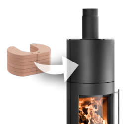 Ambiances Flammes poêle à bois modèle Salzburg easy de la marque Haas & sohn. Avec accumulateur de 70kg